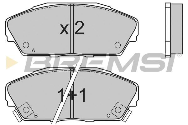 BREMSI Комплект тормозных колодок, дисковый тормоз BP2480