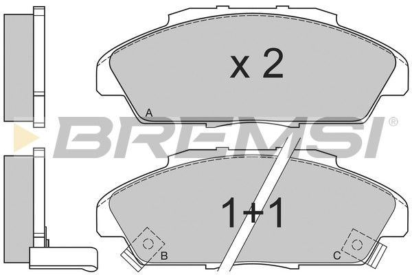 BREMSI Комплект тормозных колодок, дисковый тормоз BP2519