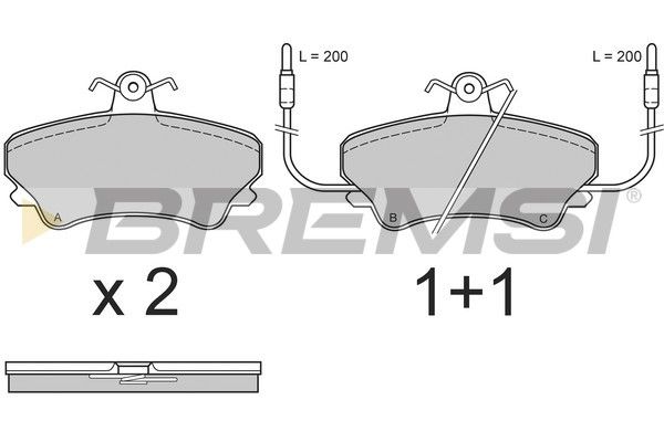 BREMSI Комплект тормозных колодок, дисковый тормоз BP2557