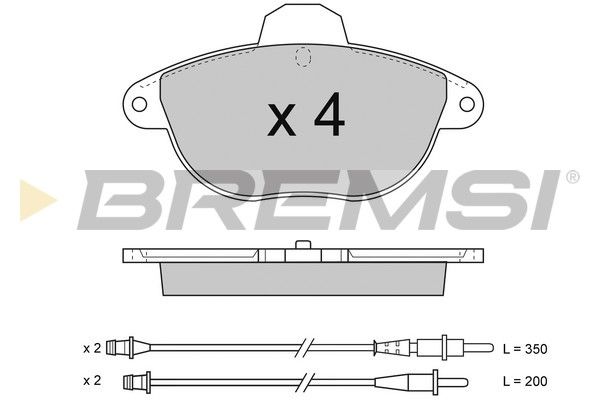 BREMSI Комплект тормозных колодок, дисковый тормоз BP2737