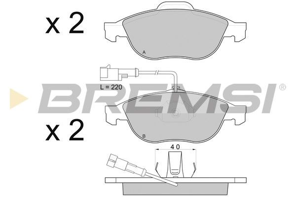 BREMSI Комплект тормозных колодок, дисковый тормоз BP2746