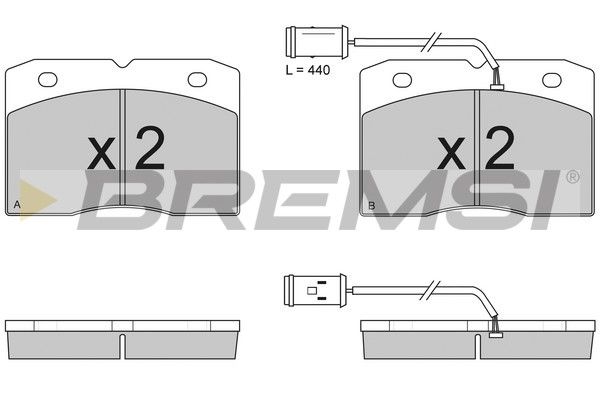 BREMSI Комплект тормозных колодок, дисковый тормоз BP2768
