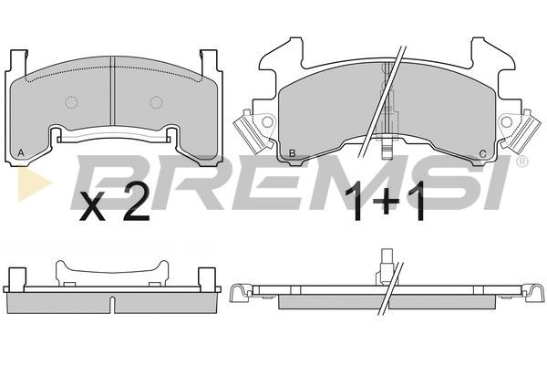 BREMSI Комплект тормозных колодок, дисковый тормоз BP2796