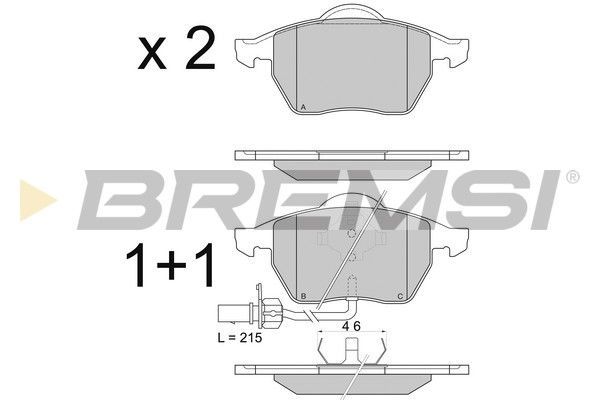 BREMSI stabdžių trinkelių rinkinys, diskinis stabdys BP2816