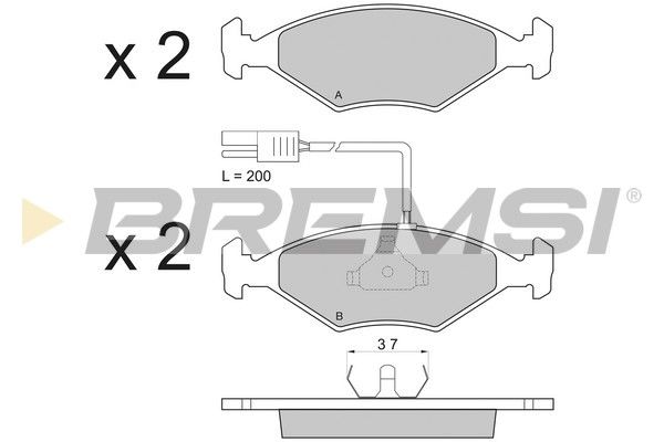 BREMSI Комплект тормозных колодок, дисковый тормоз BP2823