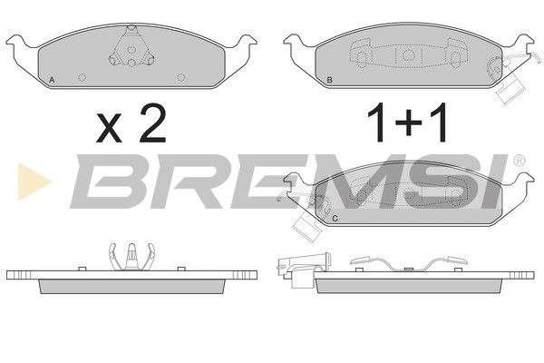 BREMSI Комплект тормозных колодок, дисковый тормоз BP2837