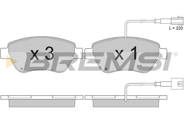 BREMSI Комплект тормозных колодок, дисковый тормоз BP2942