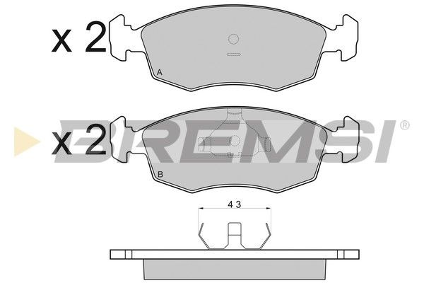 BREMSI Комплект тормозных колодок, дисковый тормоз BP2950