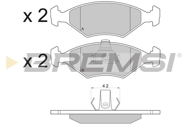 BREMSI Комплект тормозных колодок, дисковый тормоз BP2959