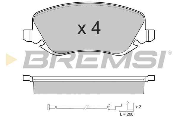 BREMSI stabdžių trinkelių rinkinys, diskinis stabdys BP3023