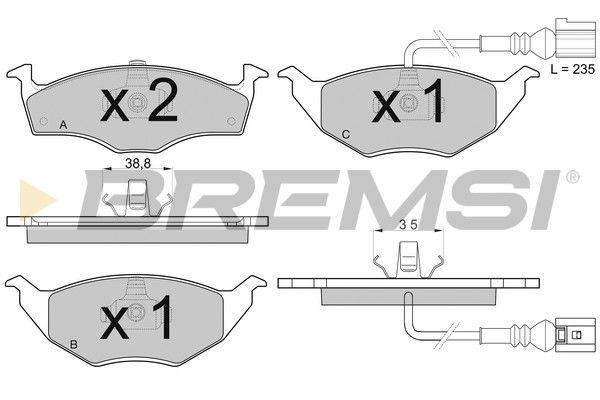 BREMSI Комплект тормозных колодок, дисковый тормоз BP3032