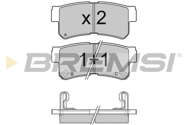 BREMSI Комплект тормозных колодок, дисковый тормоз BP3043