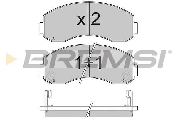 BREMSI Комплект тормозных колодок, дисковый тормоз BP3044