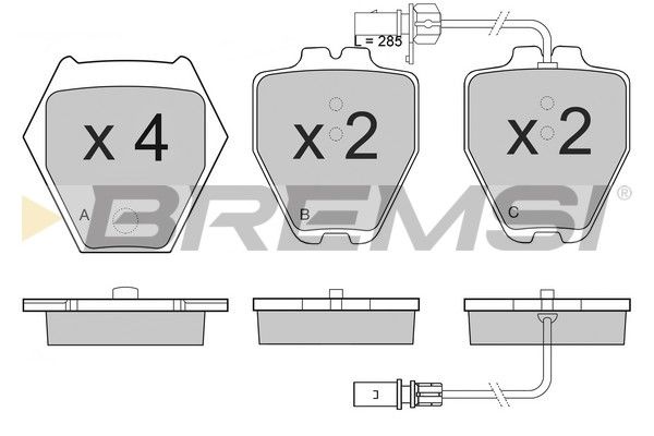BREMSI Комплект тормозных колодок, дисковый тормоз BP3121