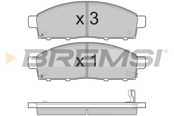 BREMSI Комплект тормозных колодок, дисковый тормоз BP3296