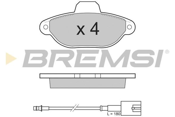 BREMSI Комплект тормозных колодок, дисковый тормоз BP3326