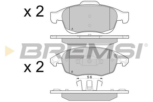 BREMSI Комплект тормозных колодок, дисковый тормоз BP3329