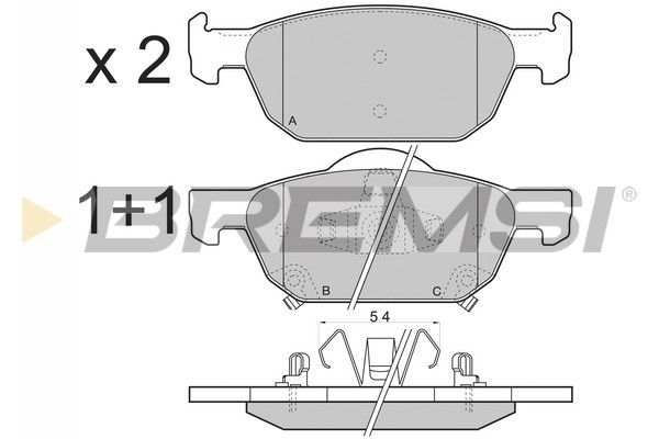 BREMSI Комплект тормозных колодок, дисковый тормоз BP3369