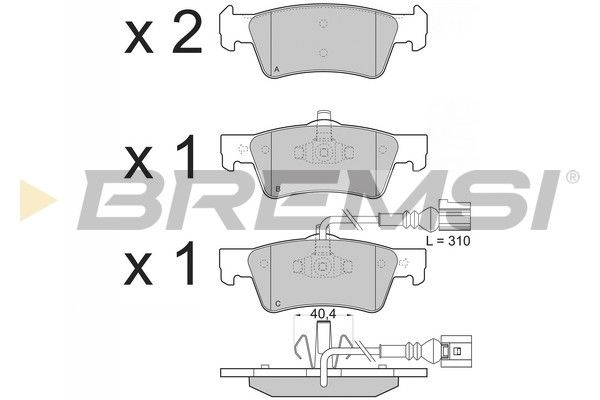 BREMSI Комплект тормозных колодок, дисковый тормоз BP3372
