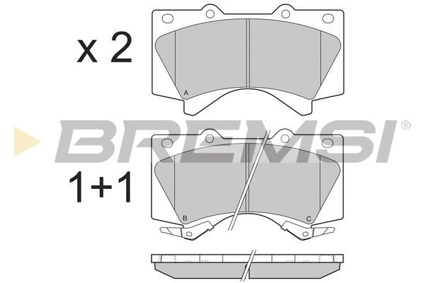 BREMSI Комплект тормозных колодок, дисковый тормоз BP3381
