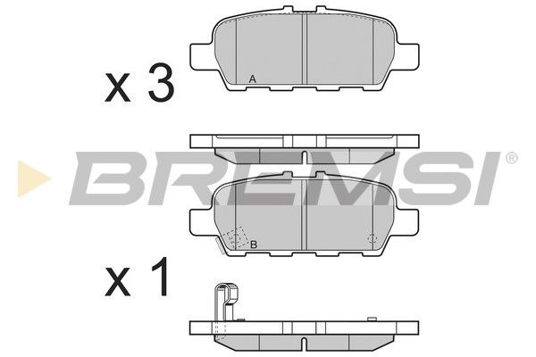 BREMSI stabdžių trinkelių rinkinys, diskinis stabdys BP3395