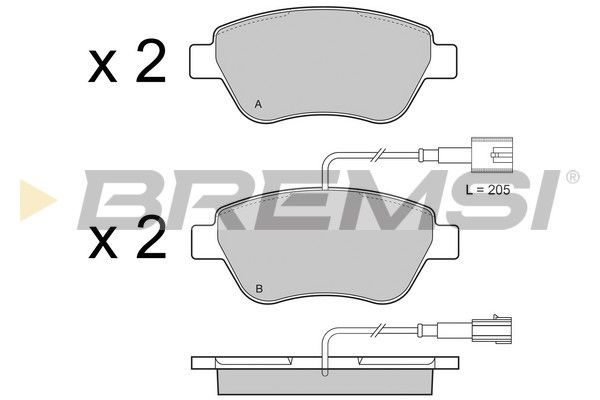 BREMSI Комплект тормозных колодок, дисковый тормоз BP3425
