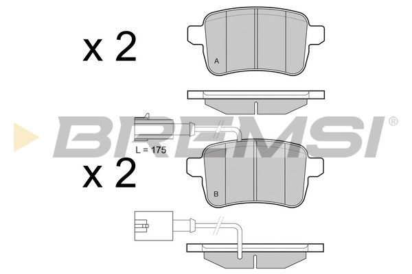 BREMSI Комплект тормозных колодок, дисковый тормоз BP3438