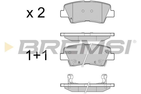 BREMSI Комплект тормозных колодок, дисковый тормоз BP3456