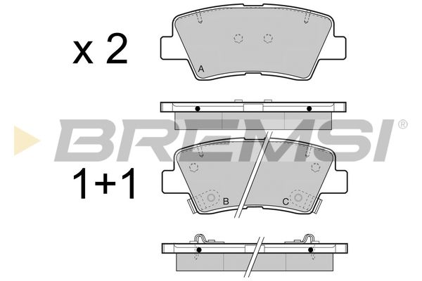 BREMSI stabdžių trinkelių rinkinys, diskinis stabdys BP3471