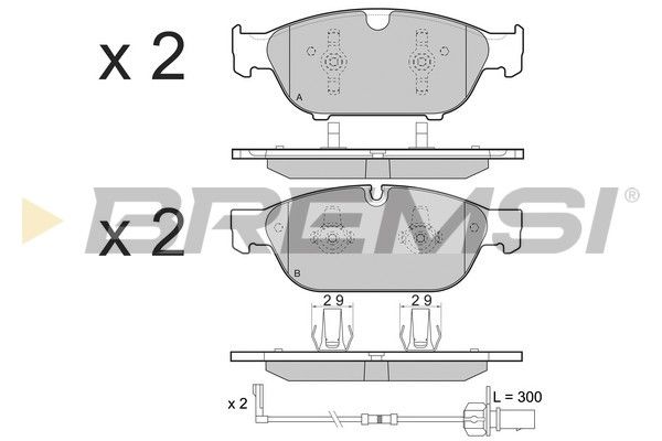 BREMSI Комплект тормозных колодок, дисковый тормоз BP3476