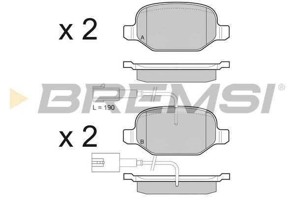 BREMSI stabdžių trinkelių rinkinys, diskinis stabdys BP3490