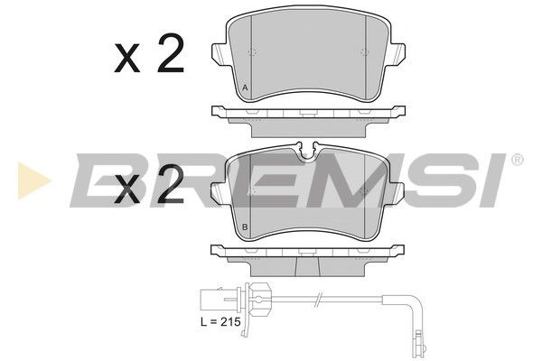 BREMSI Комплект тормозных колодок, дисковый тормоз BP3493