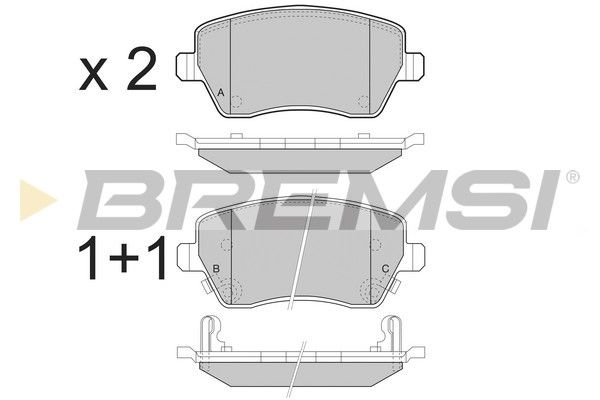 BREMSI stabdžių trinkelių rinkinys, diskinis stabdys BP3495