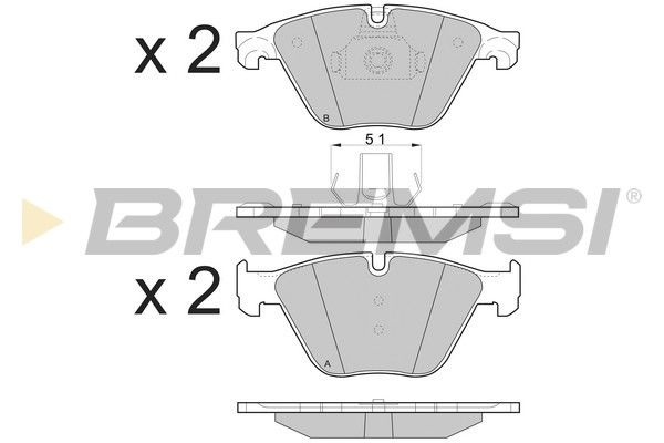 BREMSI Комплект тормозных колодок, дисковый тормоз BP3500