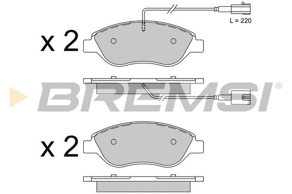 BREMSI stabdžių trinkelių rinkinys, diskinis stabdys BP3507