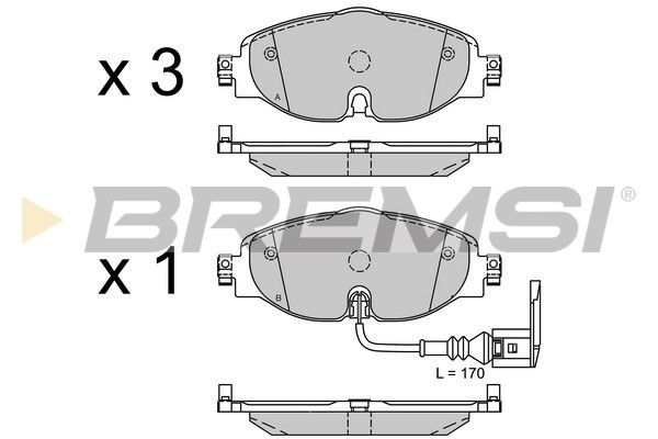 BREMSI stabdžių trinkelių rinkinys, diskinis stabdys BP3516