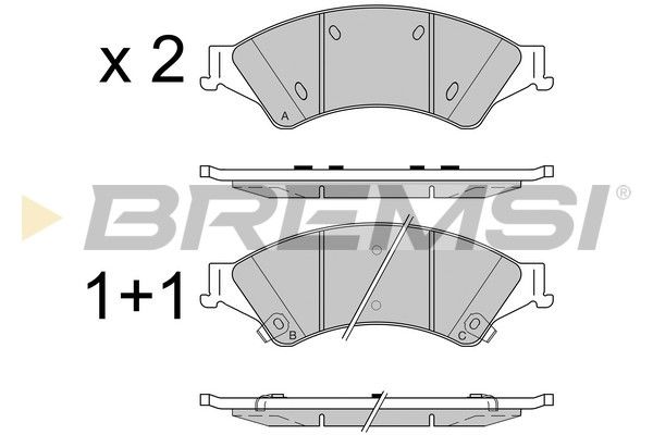BREMSI stabdžių trinkelių rinkinys, diskinis stabdys BP3527