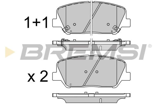BREMSI stabdžių trinkelių rinkinys, diskinis stabdys BP3530