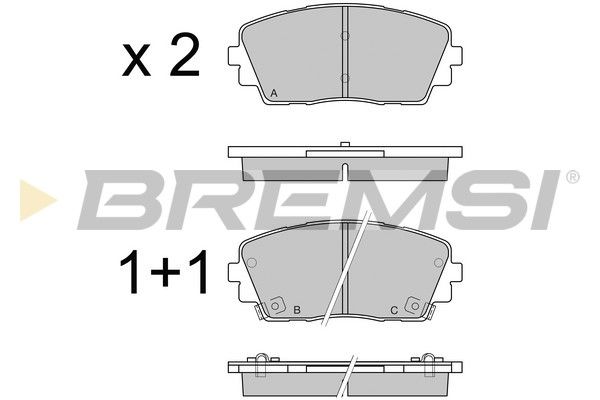 BREMSI stabdžių trinkelių rinkinys, diskinis stabdys BP3532