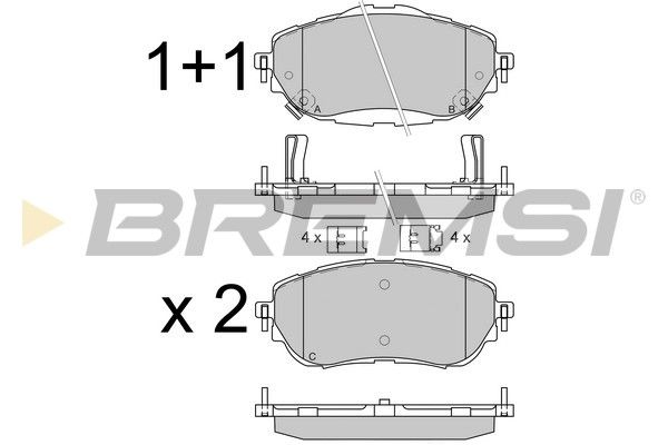 BREMSI stabdžių trinkelių rinkinys, diskinis stabdys BP3537