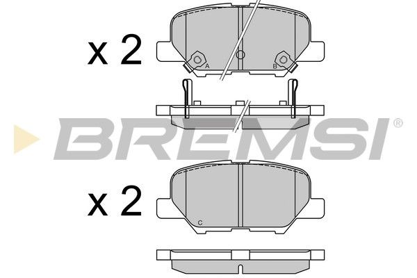 BREMSI stabdžių trinkelių rinkinys, diskinis stabdys BP3555