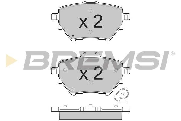 BREMSI stabdžių trinkelių rinkinys, diskinis stabdys BP3561