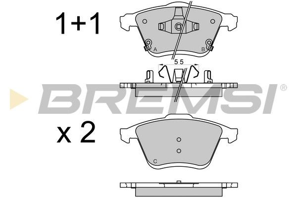 BREMSI Комплект тормозных колодок, дисковый тормоз BP3569