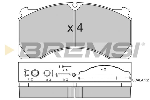BREMSI Комплект тормозных колодок, дисковый тормоз BP7295