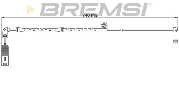 BREMSI Сигнализатор, износ тормозных колодок WI0638