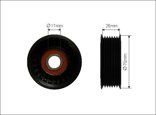 CAFFARO Натяжной ролик, поликлиновой ремень 108-00