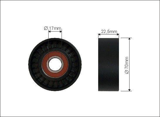 CAFFARO Натяжной ролик, поликлиновой ремень 259-00