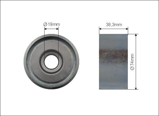 CAFFARO kreipiantysis skriemulys, V formos rumbuotas dirža 500273