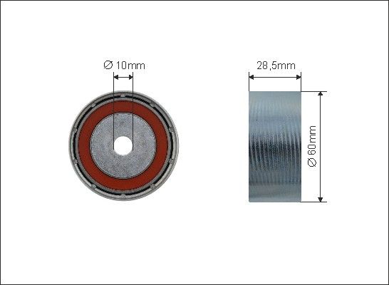 CAFFARO kreipiantysis skriemulys, paskirstymo diržas 500442