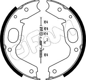CIFAM Комплект тормозных колодок, стояночная тормозная с 153-264K
